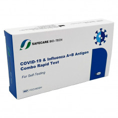 Test Rapid, Safecare, Combo, COVID-19 + Gripa A/B, Recoltare Nazala, Rezultat 15 min, Uz Profesional