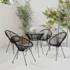 Gossi set mobilier de exterior, 5 piese, negru, ratan pvc