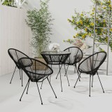 Cumpara ieftin Set mobilier de exterior, 5 piese, negru, ratan PVC