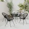Gossi set mobilier de exterior, 5 piese, negru, ratan pvc
