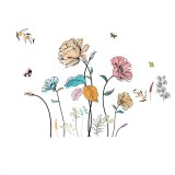 Sticker decorativ cu Flori colorate, 120 cm, 1134STK
