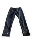 Cumpara ieftin Pantaloni lungi de fetita , culoarea negru , model cu strasuri , marimea 4-5 ani