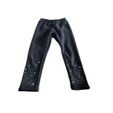 Pantaloni lungi de fetita , culoarea negru , model cu strasuri , marimea 4-5 ani