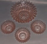 SET PATRU BOLURI DIN STICLA ROZ