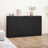 vidaXL Servante, 2 buc., negru, 60x30x70 cm, lemn compozit