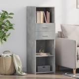 Gossi dulap inalt, gri beton, 40x42,5x124 cm, lemn prelucrat