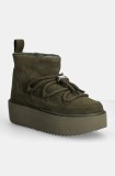Inuikii cizme de zapada din piele intoarsa Classic Low Platform culoarea verde, 75204-004