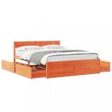 Cumpara ieftin Cadru pat fara saltea, maro ceruit, 160x200 cm, lemn masiv pin