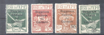 Fiume Reggenza del Carnaro 1920 Definitives Mi.3 4 11 12 MH AM.535 foto