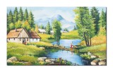 Cumpara ieftin Tablou peisaj de la munte pictat manual, Amintiri, 100x60cm ulei pe panza, Constantin Feraru