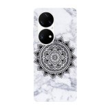 Husa compatibila cu Huawei Nova Y70 model Marble Mandala, Silicon, TPU, Viceversa, Transparent, Carcasa