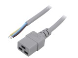 Cablu 3x1,5mm&sup2; IEC C19 mamă 1,8m gri 16A PVC