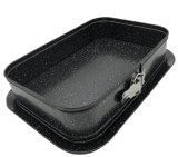 Tava detasabila din otel carbon Bohmann pentru prajituri, neaderenta, neagra marmorata, 35x23.5x7cm