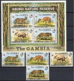 GAMBIA 1976 WWF FAUNA PROTEJATA ANIMALE SALBATICE COTA MICHEL 230 EURO