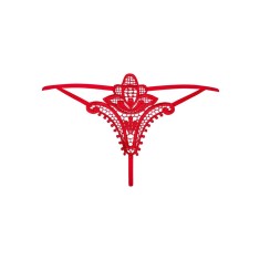 Chilot string cu broderie florala in partea din spate Luiza thong red L/XL