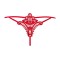 Chilot string cu broderie florala in partea din spate Luiza thong red L/XL