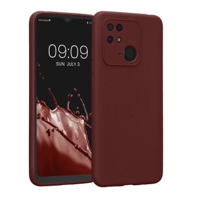 Husa Kwmobile pentru Xiaomi Redmi 10C, Silicon, Rosu, 59229.187 foto