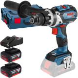 Bosch GSB 18V-110 C + 1600A019S0 - Masina de gaurit si insurubat cu percutie 110 Nm valiza speciala + Set 2 acumulatori si incarcator Li-Ion 18 V 4 Ah