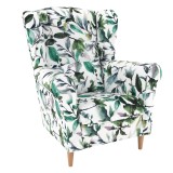 Fotoliu tapiterie textil alb verde Charlot 86x72x105 cm