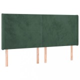 Cumpara ieftin Tablie pat cu aripioare verde inchis 163x16x118/128 cm catifea