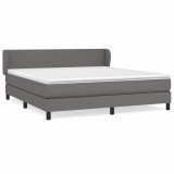 Cumpara ieftin Pat box spring cu saltea, gri, 160x200 cm, piele ecologica