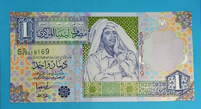 Bancnotă Libia (pick 64) 1 Dinar 2002 UNC serie: 219169