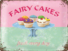 Placa metalica - Fairy Cakes - 30x40 cm foto