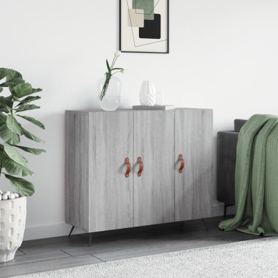 vidaXL Dulap, gri sonoma, 90x34x80 cm, lemn compozit foto
