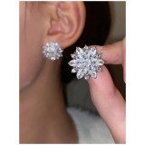 Cumpara ieftin Cercei Argintii Floare, Sparkle, Otel Inoxidabil - 190929