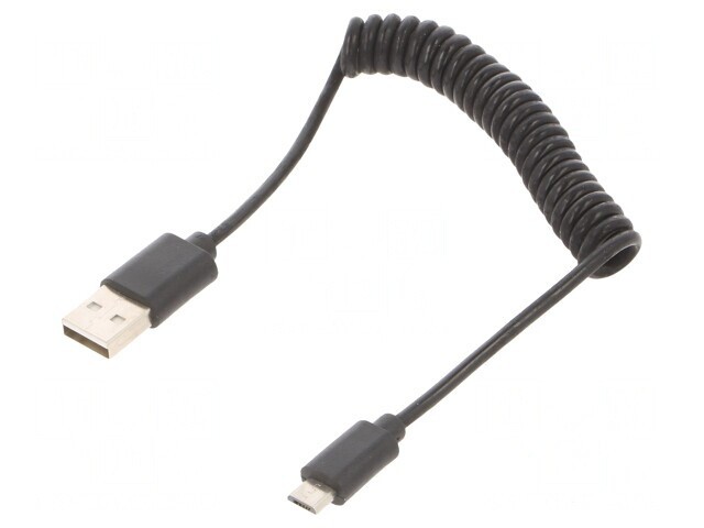 Cablu USB 2.0 Spirala, USB A la Micro USB, Conectori Auriti