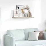 Raft perete suspendat vidaXL stejar 80x23.5x3.8 cm MDF, suporta 10 kg, design modern, maro