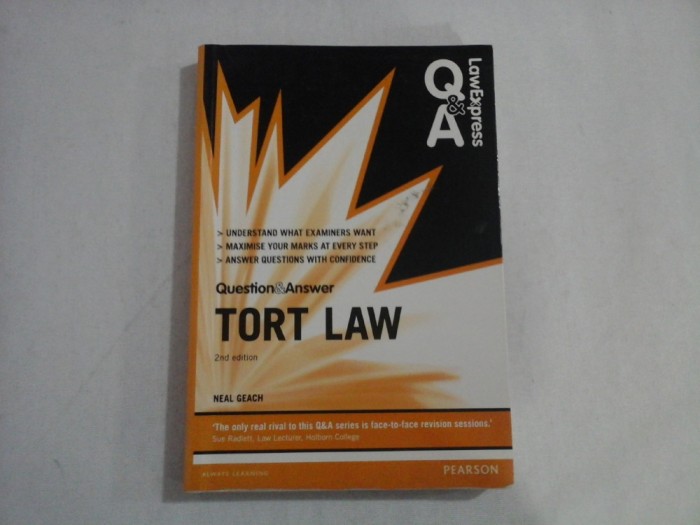 QUESTION &amp; ANSWER - TORT LAW - NEAL GEACH