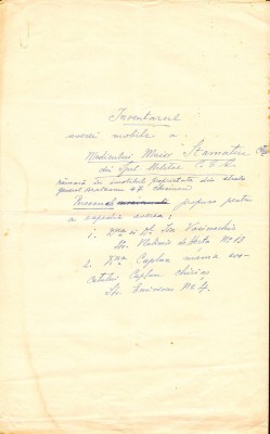 A3624N Inventarul averii rămase &amp;icirc;n Basarabia a unui ofițer superior rom&amp;acirc;n medic militar după ultimatumul sovietic din anul 1940 foto