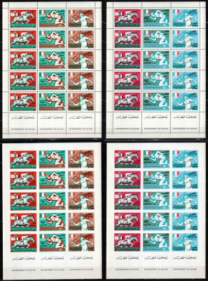 Qatar 1968, Mi #259-264 A+B, valori noi, sport Olimpiada Mexic, MNH, cota 600 &amp;euro;! foto