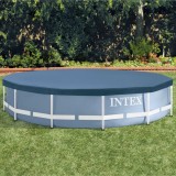 Prelata Piscina Intex 366 cm Rotunda Albastra 28031 Polietilena Protectie Impuritati Fixare Cabluri