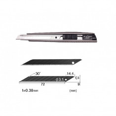 Set Cutter / cutit utilitar metalic mic NT Cutter - 9mm + 10 lame de schimb foto