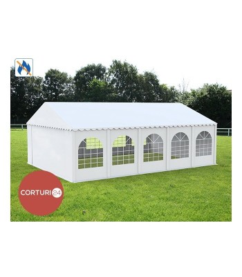 Cort Evenimente Professional XXL, PVC ignifug alb, 5x10 m foto