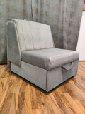 Fotoliu Extensibil Gri Naty 3, Design Modern, Cadru Lemn Rezistent, Usor de Curatat