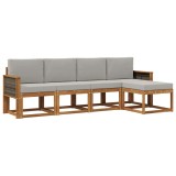 vidaXL Set de canapele de exterior 5 pcs Natural și gri deschis 3385127