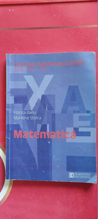 MATEMATICA CLASA A VIII A BANU ,STOICA , EDITURA HUMANITAS