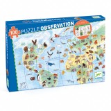 Puzzle observatie Animalele lumii, Djeco