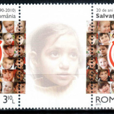 Romania 2010, LP 1867 c, Organizatia Salvati Copiii, straif cu vinieta I, MNH!