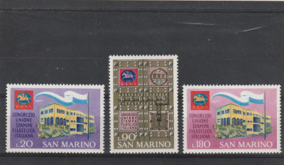 San Marino 1971-Congr.sind.presei filatelice IT ,serie 3 valori,MNH,Mi.977-979 foto