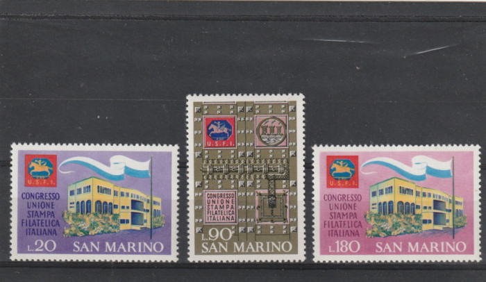 San Marino 1971-Congr.sind.presei filatelice IT ,serie 3 valori,MNH,Mi.977-979