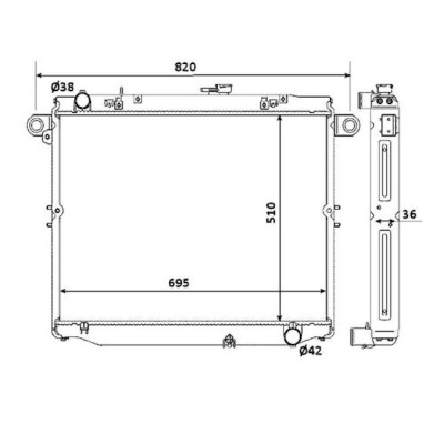 Radiator racire Toyota Land Cruiser 100 (Fj100), 01.1998-2007, Motorizare 4, 2 Td 150kw Diesel, tip climatizare Manual, tip Toyo, diametru intrare/ie foto