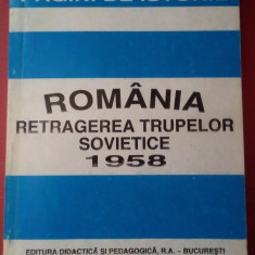 ROMÂNIA RETRAGEREA TRUPELOR SOVIETICE 1958