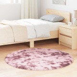VidaXL Covor shaggy cu pom &icirc;nalt, NAVARRA, roz praf, 120x120 cm