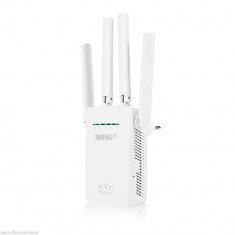 Amplificator Retea Wi-Fi MRG L-LVWR09, 4 Antene, Repetor, Alb C449 foto