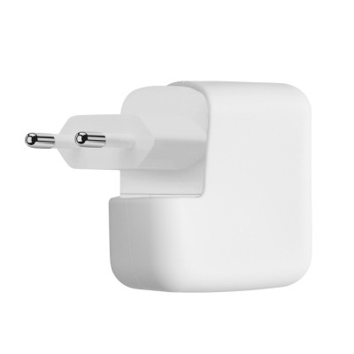 Husa Incarcator Kwmobile pentru Apple 35W Dual USB-C Power Adapter, Alb, Silicon, KWM000024YY001C foto
