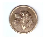 Medalie cu cap de caine, 30 mm diametrul, stare buna